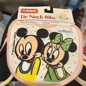 Vintage 2 Disney Minnie/mickey Mouse bibs